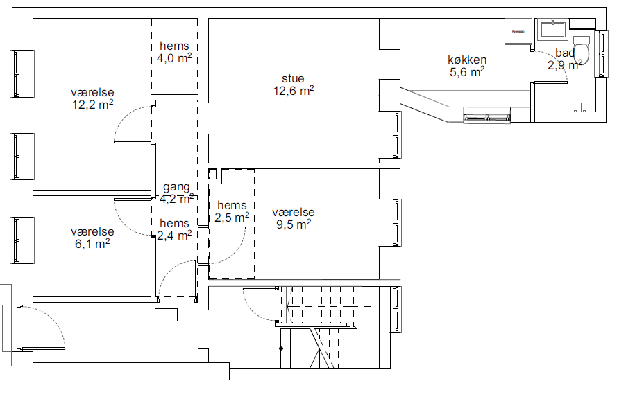 Stuen — Plantegning